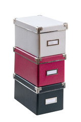 office boxes on isolated background