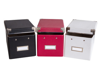 office boxes on isolated background