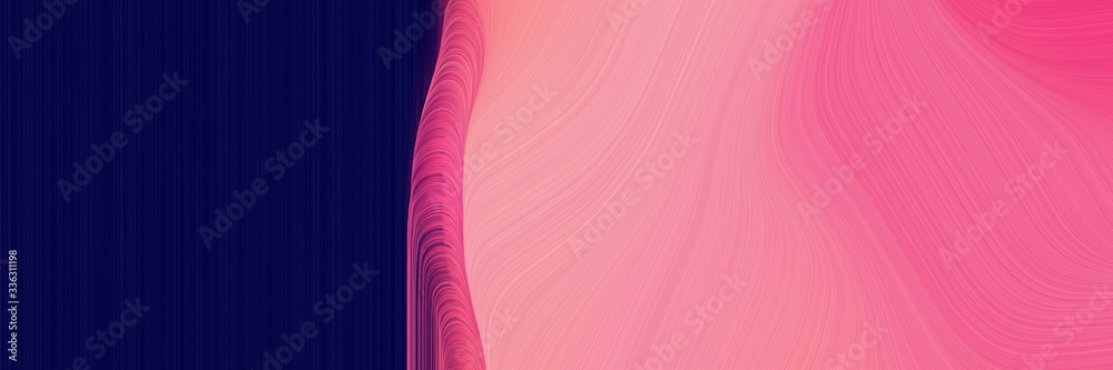 Poster elegant modern horizontal banner with pale violet red, very dark blue and moderate pink colors. flui