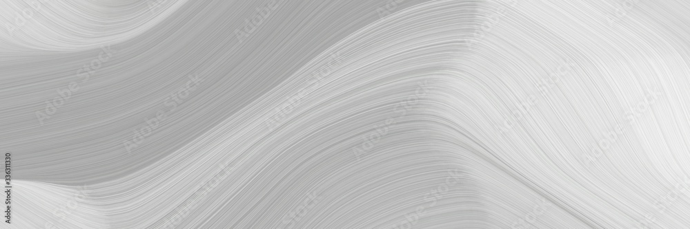 Poster elegant surreal header with silver, lavender and dark gray colors. fluid curved flowing waves and cu
