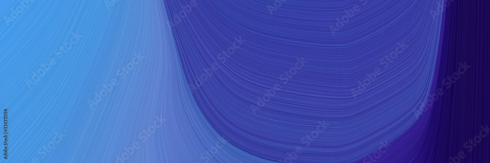Poster elegant colorful horizontal header with dark slate blue, corn flower blue and midnight blue colors. 