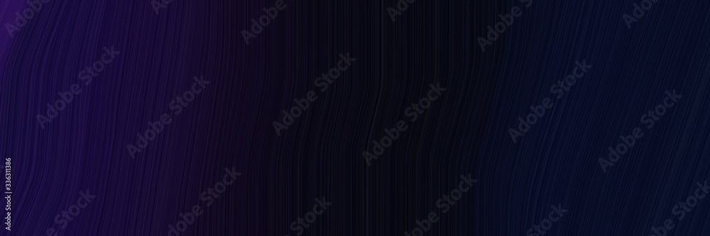 Poster elegant dynamic designed horizontal banner with very dark pink, very dark violet and very dark blue colors. fluid curved lines with dynamic flowing waves and curves