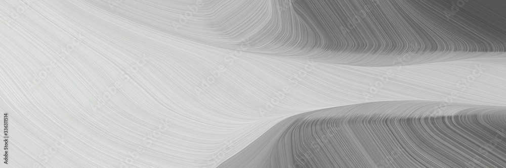 Poster elegant modern designed horizontal banner with pastel gray, dim gray and light gray colors. fluid curved lines with dynamic flowing waves and curves