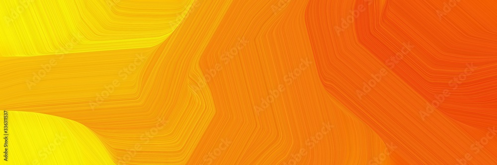 Aufkleber elegant moving banner with dark orange, orange red and gold colors. fluid curved lines with dynamic 