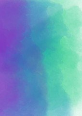 Beautiful violet-blue-green watercolor background for invitations, design.