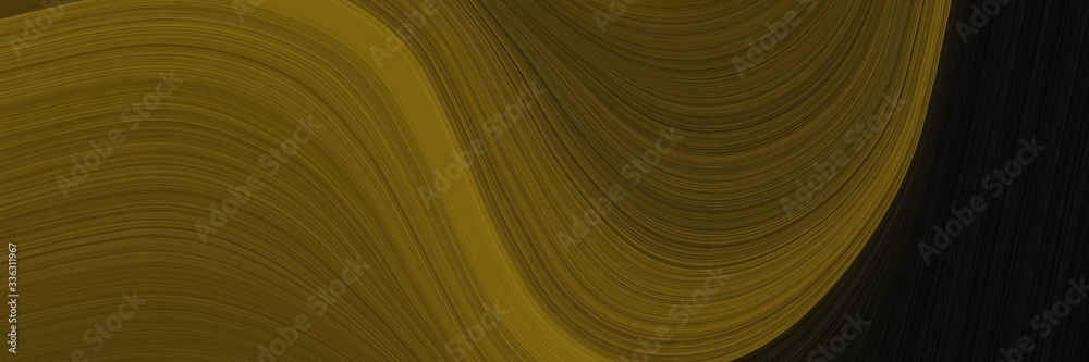 Poster elegant dynamic horizontal banner with chocolate, black and brown colors. fluid curved lines with dynamic flowing waves and curves