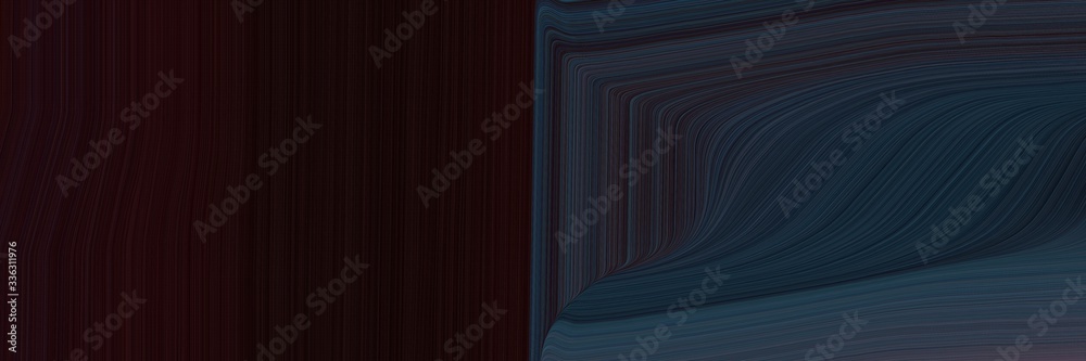 Poster elegant surreal designed horizontal header with very dark pink, dark slate gray and very dark blue colors. fluid curved lines with dynamic flowing waves and curves