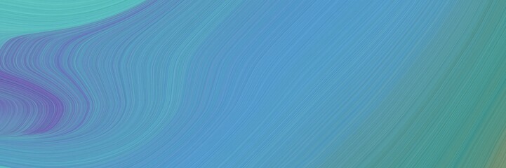 elegant colorful header design with cadet blue, blue chill and medium aqua marine colors. fluid curved flowing waves and curves