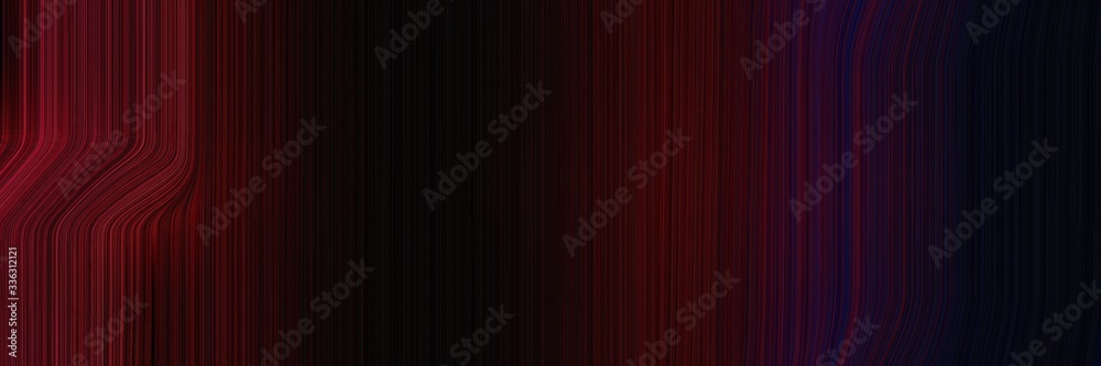 Poster elegant moving designed horizontal header with very dark pink, black and dark red colors. fluid curved flowing waves and curves