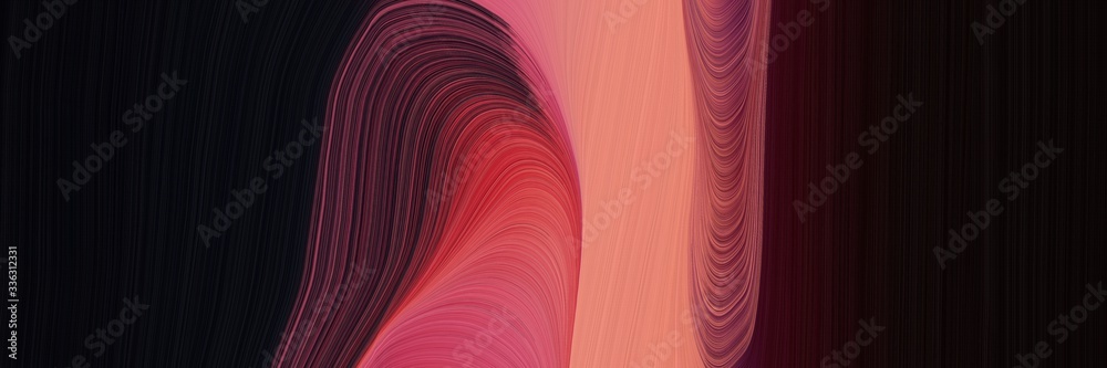 Poster elegant dynamic horizontal banner with very dark pink, indian red and old mauve colors. fluid curved
