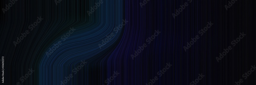Poster elegant modern horizontal banner with black, very dark blue and very dark green colors. fluid curved