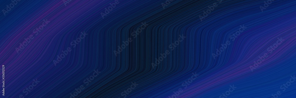 Poster elegant flowing header with midnight blue, black and very dark blue colors. fluid curved flowing wav