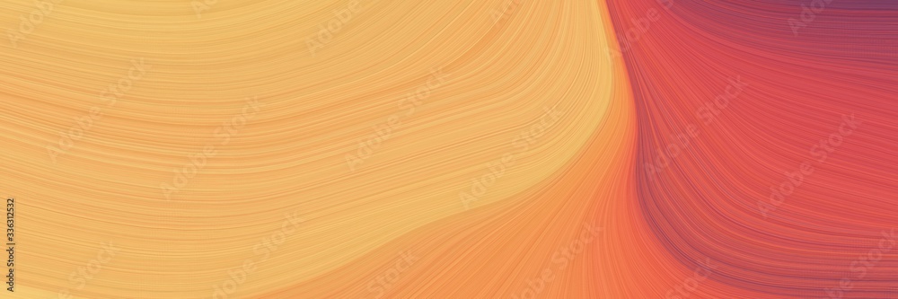 Poster elegant moving banner with sandy brown, moderate red and coral colors. fluid curved lines with dynam
