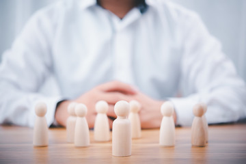 Human resource management planning.Business people think and analyze about HR.Adaptation to the current situation.