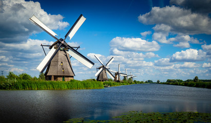 Naklejka premium Windmills at Kinderdijk the Netherlands