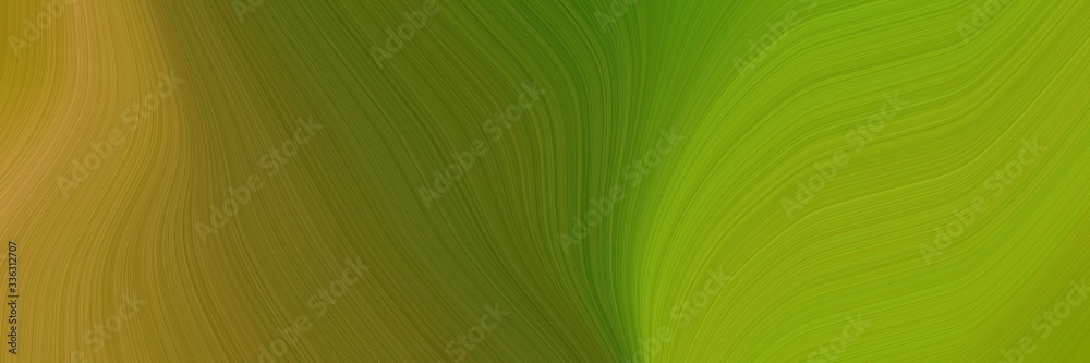 Poster elegant modern horizontal header with olive, yellow green and dark olive green colors. fluid curved 