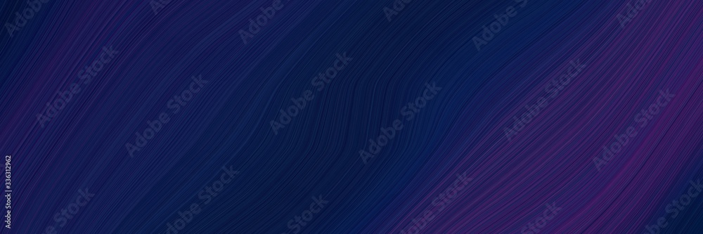 Poster elegant flowing horizontal header with very dark blue, very dark violet and very dark magenta colors