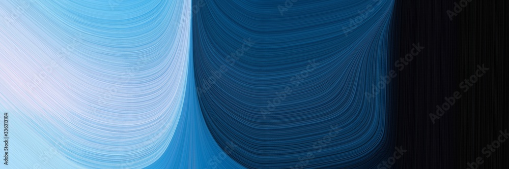 Poster elegant dynamic header with very dark blue, light blue and corn flower blue colors. fluid curved flo