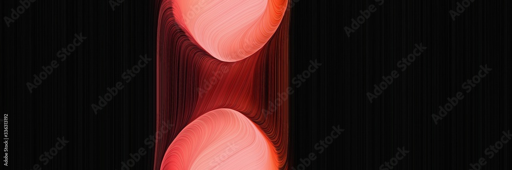 Aufkleber elegant moving header design with salmon, light coral and black colors. fluid curved lines with dynamic flowing waves and curves