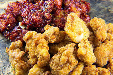 Korean Half of Hot spicy fried chicken and fried chicken