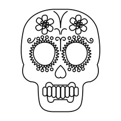 Mexican skull design, Mexico culture tourism landmark latin and party theme Vector illustration