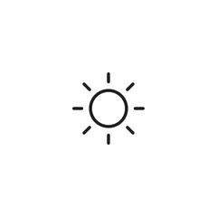 Sun Icon for Brightness, Intensity Setting icon Vector. Sun symbol isolated on white background.