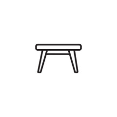 Camping table Icon Vector. Coffee Table Icon Logo Vector Symbol.