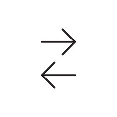 Transfer arrows icon. Left right arrows vector icon. Exchange icon flat vector illustration. Exchange symbol.