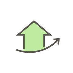 Real estate business and investment growing up vector icon design.