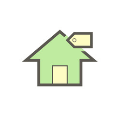 Home for sale and investment vector icon design on white.