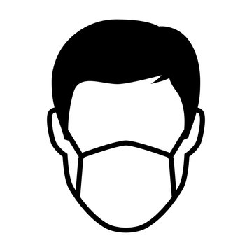Simple face mask or surgical mask flat vector icon for medical apps and websites