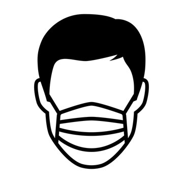 Face mask or surgical mask flat vector icon for medical apps and websites