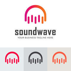 Sound wave logo for music industry. easy to edit music logo. illustration vector file logo