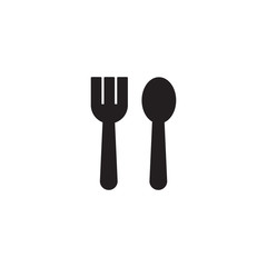 Spoon and fork icon. Kitchen utensil spoon fork vector icon. Restaurant, Eat symbol.