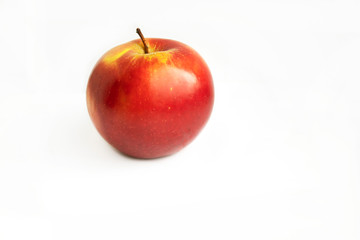 Red yellow apple on a white background isolate