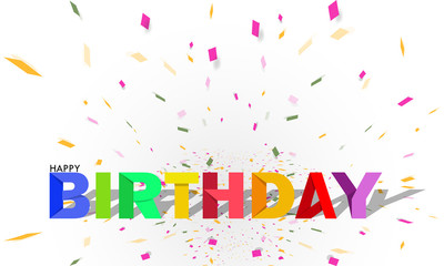 Happy birthday. It's a vector design for greeting cards, advertisements, publications, and posters with letters and ribbons. design template for celebration.