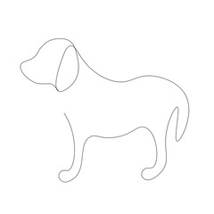 Cute dog puppy line drawing. Vector illustration
