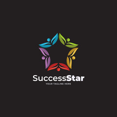 success star logo design vector
