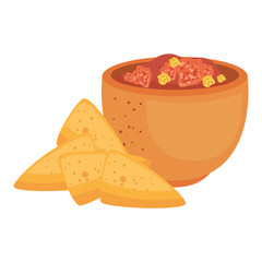 Mexican nachos and bowl design, Mexico culture tourism landmark latin and party theme Vector illustration