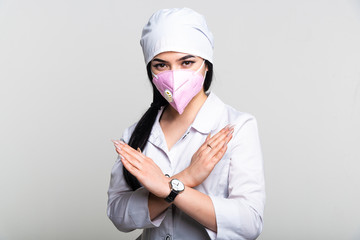 
Doctor woman on a light background