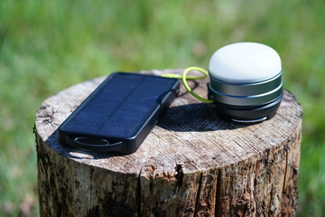 USB Camping Light, With Solar Charger Outdoors in Forest