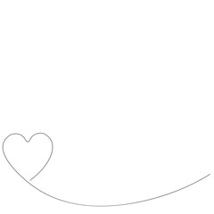 Heart background line drawing. Vector illustration 