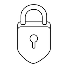 Padlock design of Security lock access door house safe safety and protection theme Vector illustration