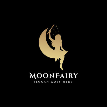 Simple Moon And Fairy Logo Template
