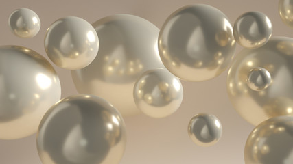 Abstract 3d rendering of geometric shapes. Composition with spheres. Modern background design for poster, cover, branding, banner, poster.