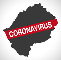 Fototapeta premium Lesotho map with Coronavirus warning illustration