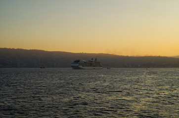 Modern Celebrity Cruises luxury cruiseship or cruise ship liner Celebrity Eclipse in bay of San...