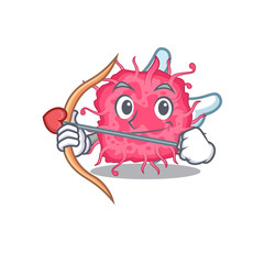pathogenic bacteria in cupid cartoon character with arrow and wings