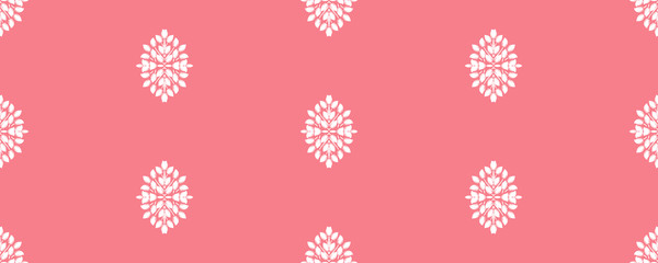 Vector ornament seamless pattern. Elegant white damask decor. Texture with simple element geometric shapes.