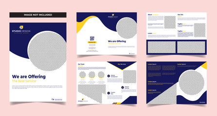 8 page Yellow brochure template For Your Business 